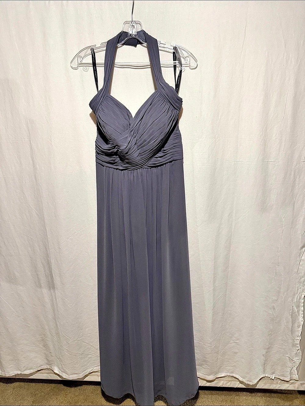 Bill Levkoff Pleated Maxi Dress in Gray Size 8 Like New
